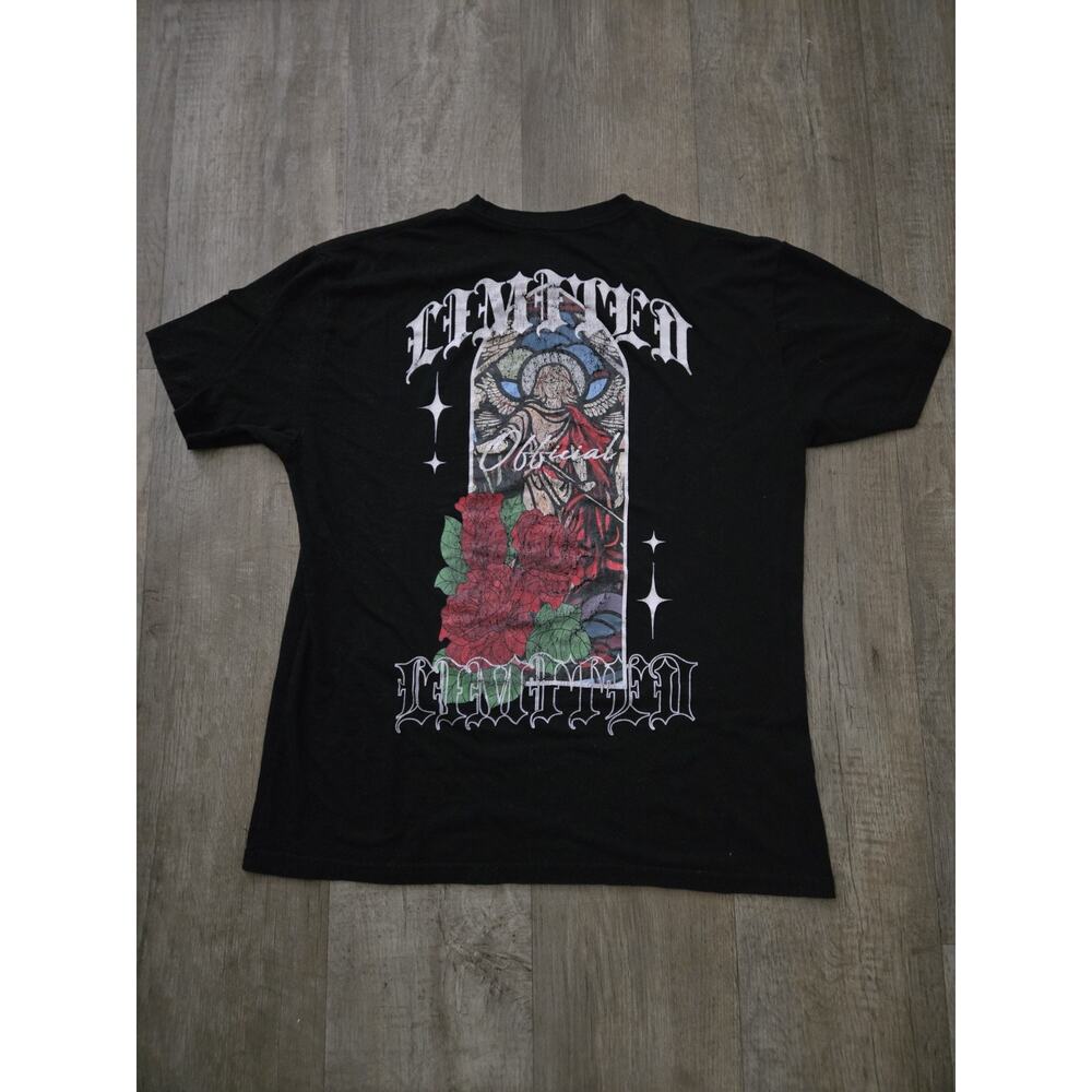 RGSTR Limited Angel Graphic Tee XL Streetwear Black T Shirt Art Double Sided